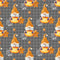 Halloween Gnomes on Checkered Fabric - Gray - ineedfabric.com