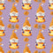 Halloween Gnomes Pumpkins Fabric - Purple - ineedfabric.com
