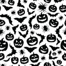 Halloween Icons Allover Fabric - White - ineedfabric.com