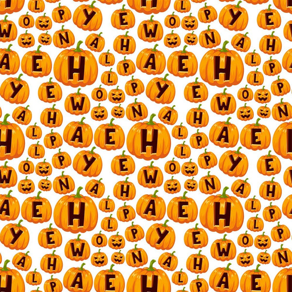 Halloween Letters Pumpkins Fabric - ineedfabric.com
