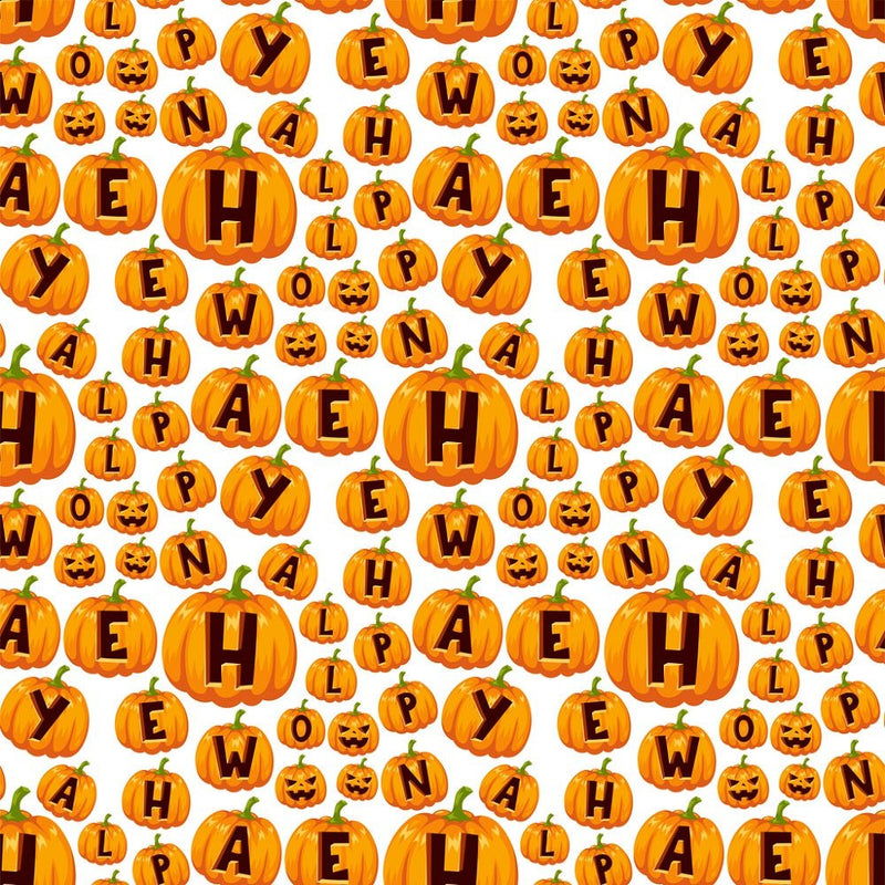 Halloween Letters Pumpkins Fabric - ineedfabric.com