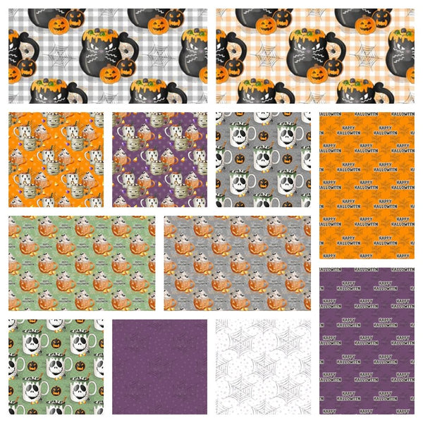 Halloween Mugs Fabric Collection - 1/2 Yard Bundle - ineedfabric.com