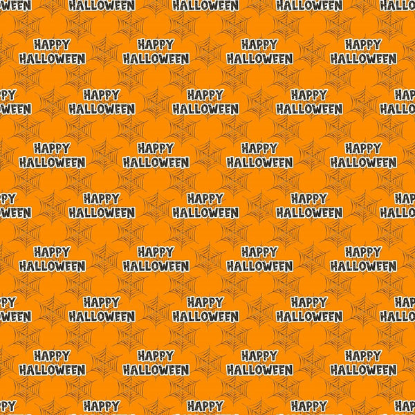 Halloween Mugs Font Fabric - Orange - ineedfabric.com