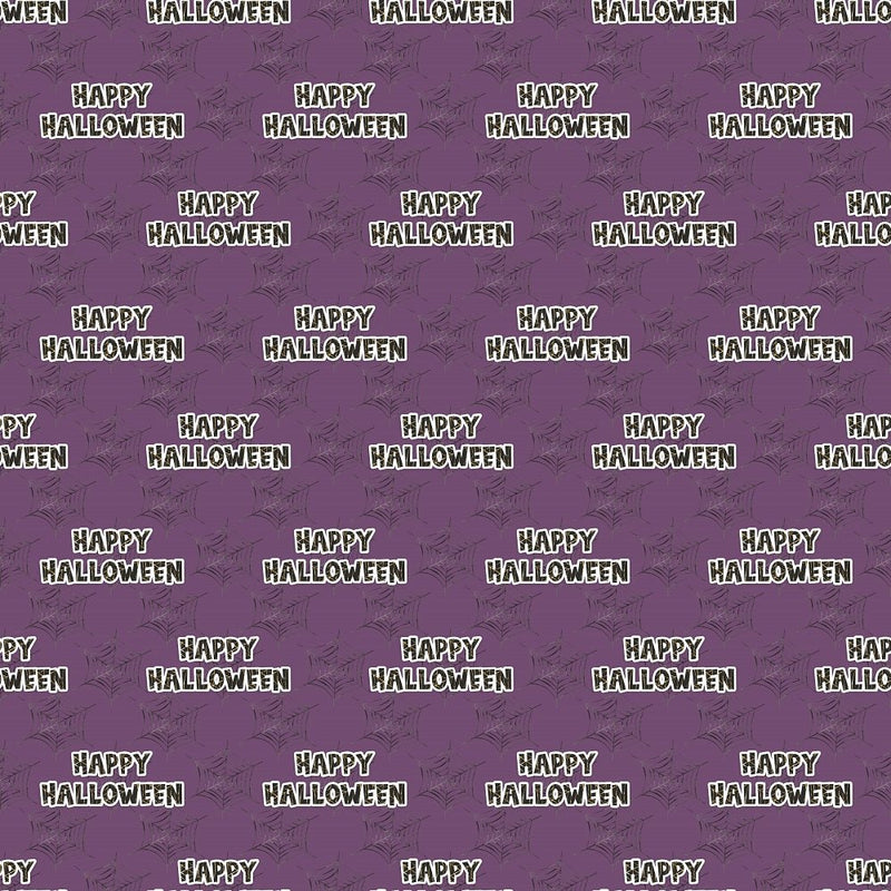 Halloween Mugs Font Fabric - Purple - ineedfabric.com