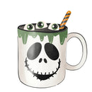 Halloween Mugs Frankenstein Fabric Panel - ineedfabric.com