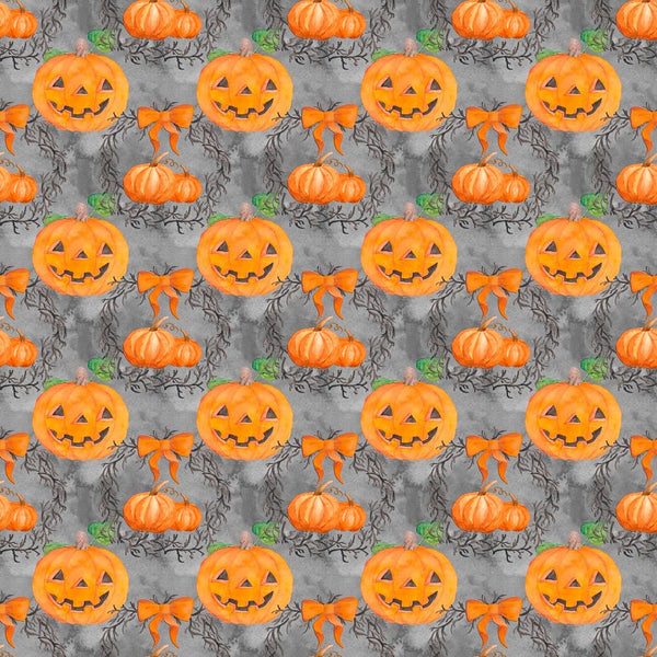Halloween Please! Pumpkins Wreaths Fabric - ineedfabric.com