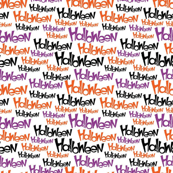 Halloween Sharp Words Fabric - ineedfabric.com