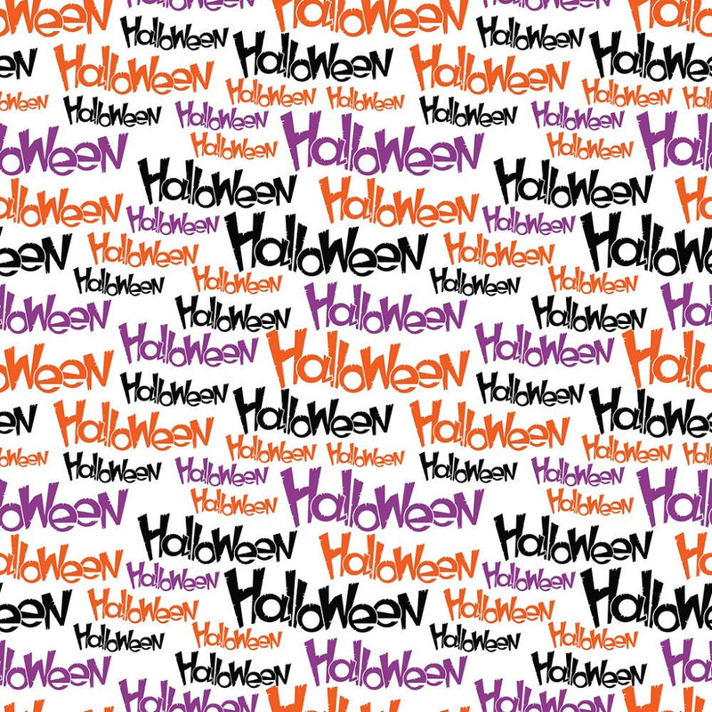 Halloween Sharp Words Fabric - ineedfabric.com