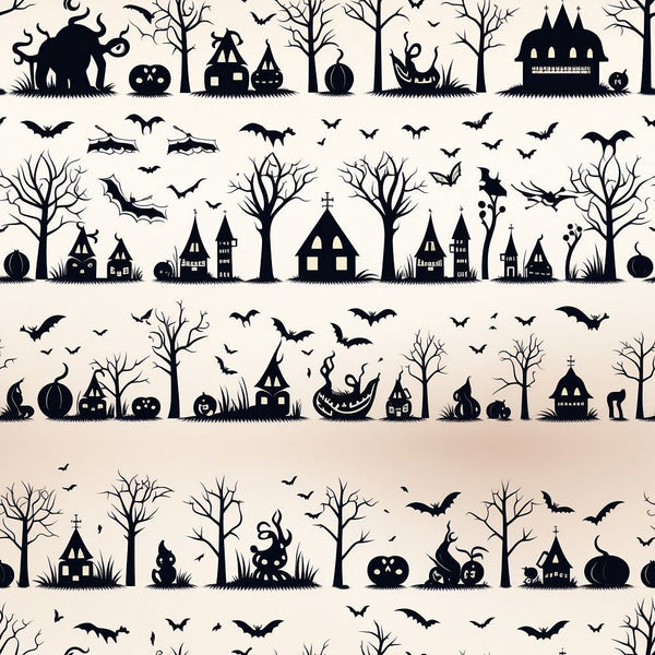 Halloween Silhouettes Pattern 13 Fabric - ineedfabric.com
