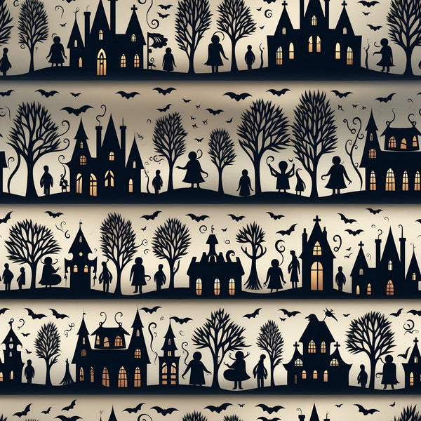 Halloween Silhouettes Pattern 4 Fabric - ineedfabric.com