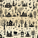 Halloween Silhouettes Pattern 8 Fabric - ineedfabric.com