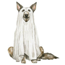 Halloween Still Life Ghost Dog 1 Fabric Panel - ineedfabric.com