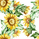 Hand Draw Watercolor Sunflower Fabric - ineedfabric.com