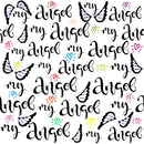 Hand Drawn Angel Font Fabric - ineedfabric.com