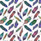 Hand Drawn Boho Feather Fabric - Multi - ineedfabric.com