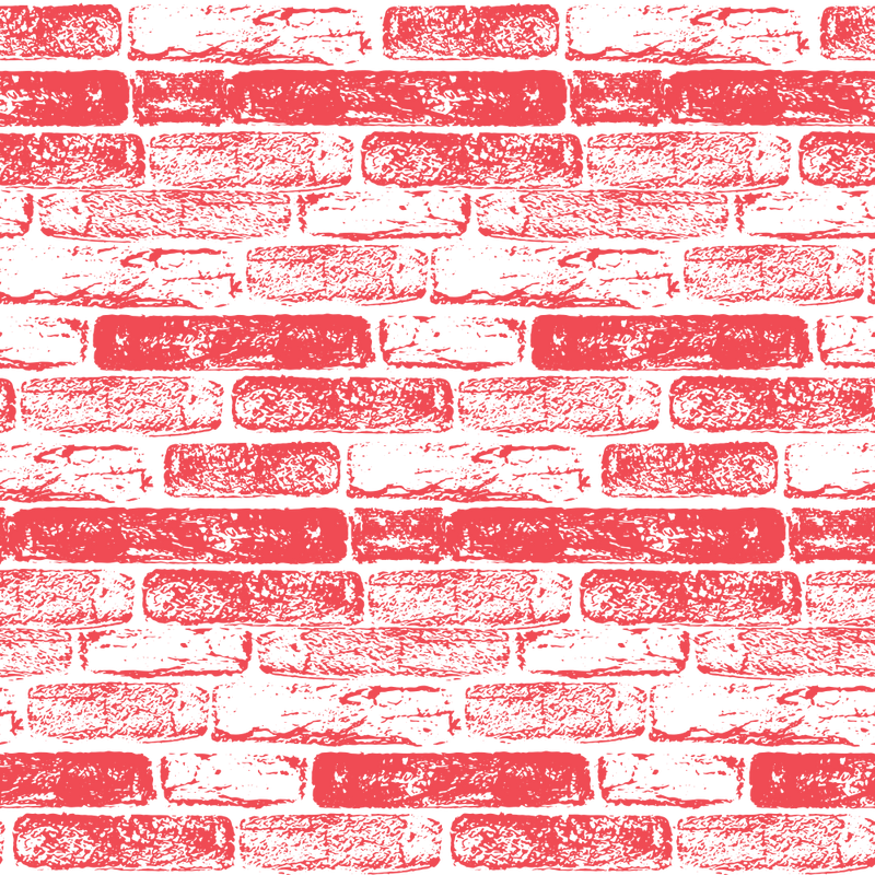 Hand Drawn Brick Wall Fabric - Red - ineedfabric.com