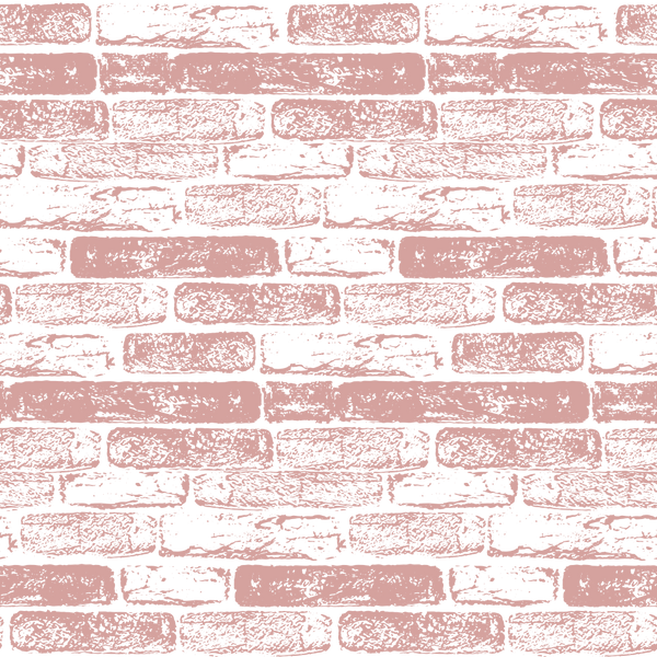 Hand Drawn Brick Wall Fabric - Rose Gold - ineedfabric.com
