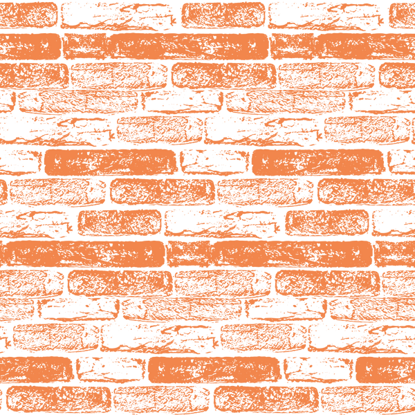 Hand Drawn Brick Wall Fabric - Soft Orange - ineedfabric.com