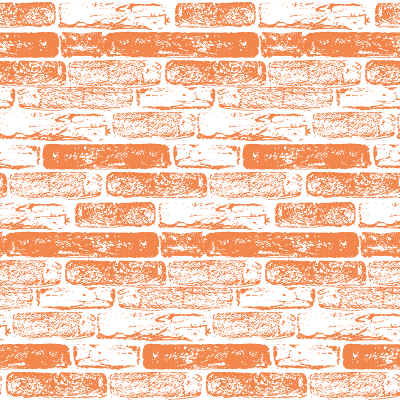 Hand Drawn Brick Wall Fabric - Soft Orange - ineedfabric.com