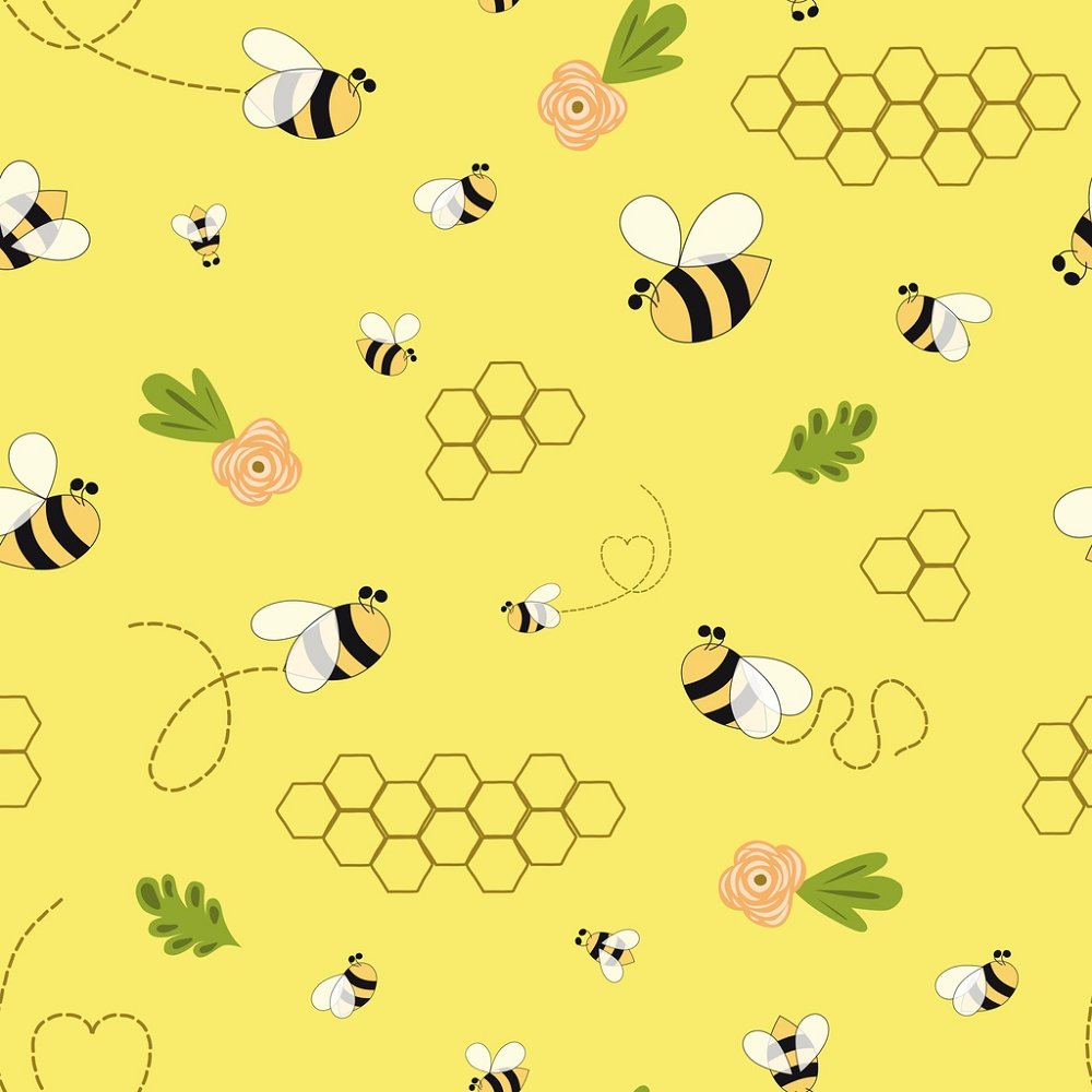 Bee Honeycomb Bees Realistic Buzzing Yellow Black Cotton Fabric 7 in Scrap  Cut for sale online