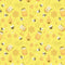 Hand Drawn Cartoon Bees And Honey Fabric - Yellow - ineedfabric.com