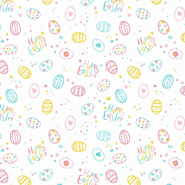 Hand Drawn Easter Egg Doodles Fabric - ineedfabric.com