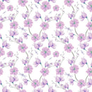 Hand Drawn Elegant Purple Floral Fabric - ineedfabric.com