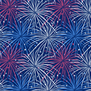 Hand Drawn Firework Fabric - Blue - ineedfabric.com