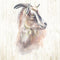 Hand Drawn Goat with Horns on Wood Fabric Panel - ineedfabric.com
