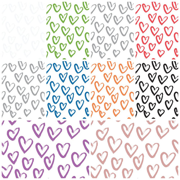 Hand Drawn Heart Basics Fat Quarter Bundle - 10 Pieces - ineedfabric.com