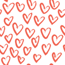 Hand Drawn Hearts Fabric - Cinnabar - ineedfabric.com