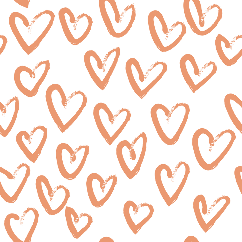 Hand Drawn Hearts Fabric - Copper River - ineedfabric.com