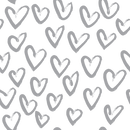 Hand Drawn Hearts Fabric - Dusty Gray - ineedfabric.com