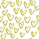 Hand Drawn Hearts Fabric - Gold - ineedfabric.com