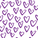 Hand Drawn Hearts Fabric - Grape - ineedfabric.com