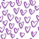 Hand Drawn Hearts Fabric - Grape - ineedfabric.com