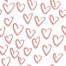 Hand Drawn Hearts Fabric - Rose Gold - ineedfabric.com