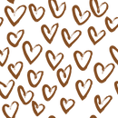 Hand Drawn Hearts Fabric - Russet - ineedfabric.com