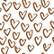 Hand Drawn Hearts Fabric - Russet - ineedfabric.com
