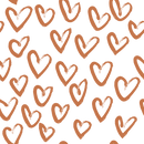 Hand Drawn Hearts Fabric - Sienna - ineedfabric.com