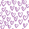 Hand Drawn Hearts Fabric - Soft Purple - ineedfabric.com