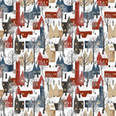 Hand Drawn Houses Fabric - ineedfabric.com