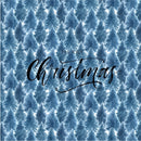 Hand Drawn Merry Christmas Fir Trees Pillow Panels - Blue - ineedfabric.com
