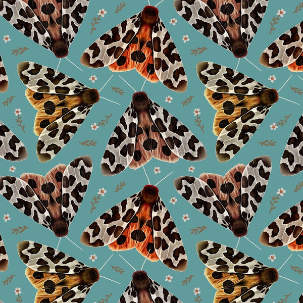 Hand Drawn Moth Fabric - ineedfabric.com