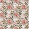 Hand Drawn Rose Peonies And Lilac Fabric - Pink - ineedfabric.com