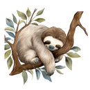 Hand Drawn Sloths Sleeping 1 Fabric Panel - ineedfabric.com