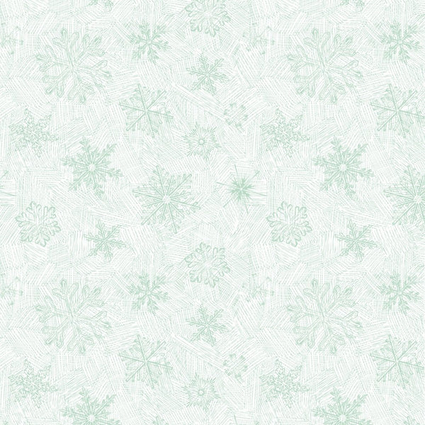 Hand Drawn Snowflake Fabric - Green - ineedfabric.com