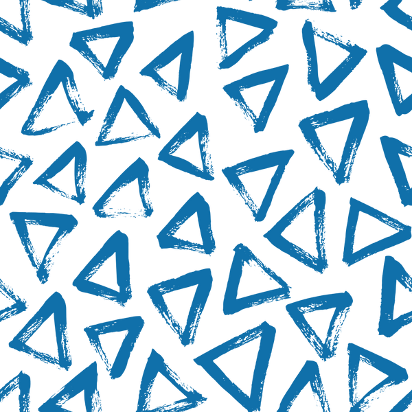 Hand Drawn Triangles Fabric - Blue - ineedfabric.com