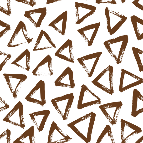 Hand Drawn Triangles Fabric - Chocolate - ineedfabric.com