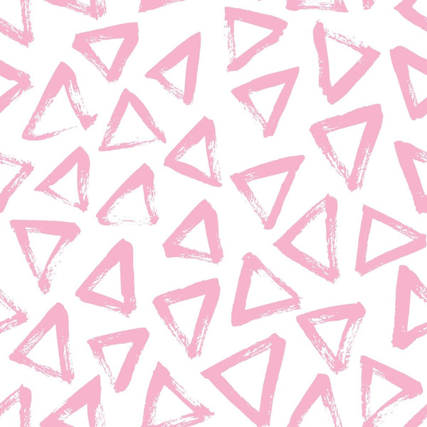 Hand Drawn Triangles Fabric - Cupid Pink - ineedfabric.com